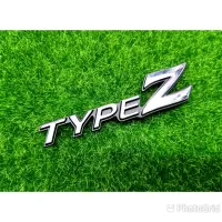 โลโก้ TYPE-Z สีโคมเมี่ยมพื้นดำ ทำจากพลาสติก สำหรับติดท้ายรถ