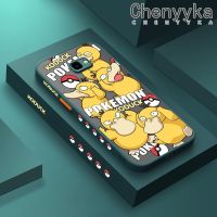 Chenyyyka เคสปลอกสำหรับ Samsung กาแลคซี J4 2018 J4บวก2018 J4ไพรม์เคสแฟชั่น Pokemon Psyduck บางมีน้ำค้างแข็งโปร่งใสแข็งขอบสี่เหลี่ยมกันกระแทกเคสนิ่มป้องกันคลุมทั้งหมดปลอกซิลิโคน