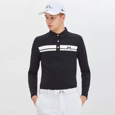 Autumn and winter new golf clothing mens long-sleeved T-shirt outdoor sports quick-drying breathable slim polo shirt ball golf
