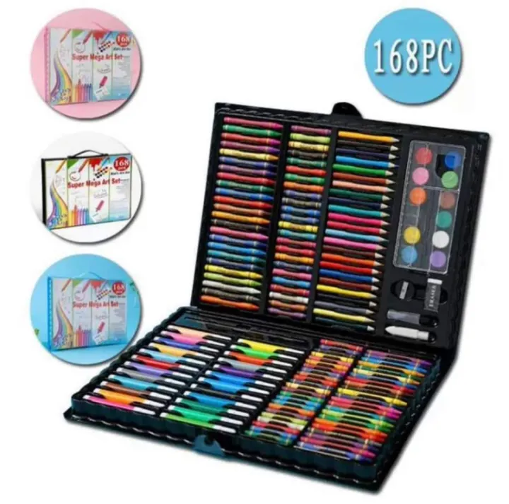 168 Pcs Kids Super Mega Art Coloring Set, Crayons Oil Pastels Color Pencils  For Drawing & Painting