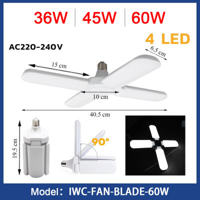 E27 LED Bulb Fan Blade Timing Lamp AC85-265V 28W Foldable Led Light Bulb Lampada For Home Ceiling Light With Remote Controller