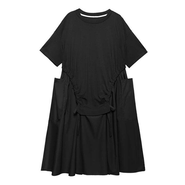 xitao-dress-irregular-patchwork-casual-loose-dress