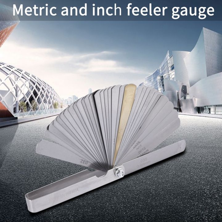 32-set-distance-gauge-feeler-gauge-valve-teaching-feeler-gauge-0-04-0-88-mm-gap-dimension