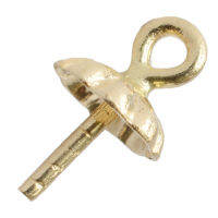 AU750 Solid 18K Gold Eye Pin Pearl Cup จี้ Charm Connector Bail,เครื่องประดับ DIY Gold ผลการค้นหาส่วนประกอบ