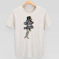 [COD] Woman body my choice Printed T-shirt Cotton Top European and Loose