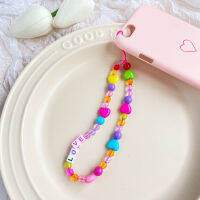 kissme Beaded Colorful Fruity Clay Polymer Heishi Beads Cell Mobile Phone Straps Chain Accessory Long Charm Bracelet Pas Cord