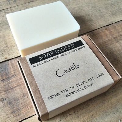 Castile soap (Olive Oil Soap 100%) - unscented soap สบู่น้ำมันมะกอก บริสุทธิ์ สูตรไม่มีน้ำหอม - สบู่แฮนด์เมด สบู่ธรรมชาติ สบู่ออร์แกนิก สบู่สำหรับผิวแพ้ง่าย