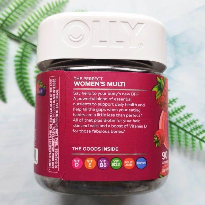 วิตามินรวม-สำหรับผู้หญิง-แบบเม็ดเคี้ยว-the-perfect-womens-multivitamin-blissful-berry-90-gummies-olly