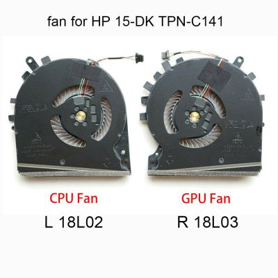 DXDFF แล็ปท็อประบายความร้อนซีพียู GPU สำหรับ HP Pavillion 15-DK TPN-C141 L57170 L56900 001 ND85C16การเล่นเกมโน๊ตบุ๊คพัดลมระบายความร้อนการ์ดจอ