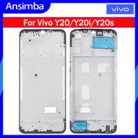 Ansimba โครงหน้ากากกลางแผ่นหน้ามีหนามเตยเรือนสำหรับ Vivo Y20/Y20s/Y20i,ตัวเรือนการยึดจอแอลซีดีชิ้นส่วนซ่อมกรอบด้านหน้าสำหรับ Vivo Y20 Y20s Y20i