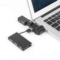 ฮับ USB อะแดปเตอร์2.0 USB USB ขนาดเล็กหมุนได้4พอร์ตที่พ้วง USB ตัวแยก USB สำหรับคอมพิวเตอร์พีซีตัวขยายตัวเชื่อมต่อสายข้อมูล