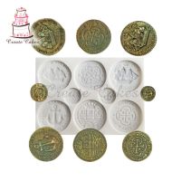 ELEGANT Copper Coin Silicone 3D DIY Craft Cake Mould Fondant Soap Chocolate Mold Cupcake Decoration Baking Tool