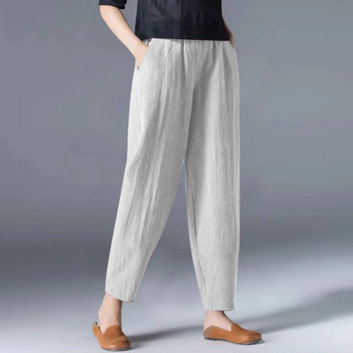 LOMOGI woman long pants cotton 2022 Summer pants for women Casual