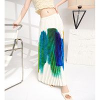 New pleated skirt since 2022 show thin waist drape loose big yards long lady miyake fold skirts