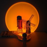 Astronaut LED Mini Sunset Projection Lamp Rechargeable Atmosphere Night Light Background Wall Decoration Photography Light Live Night Lights