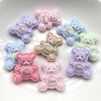 10pcs cute kawayi bear resin crafts decoration DIY handmade hairpin gift decoration material phone back flat