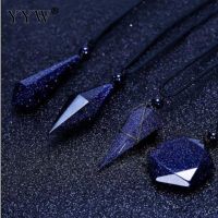 Luxury Style Natural Blue GoldstonePendant Bracelet Top Selling Natural Waterdrop Triangle Star Shape Charms Drops