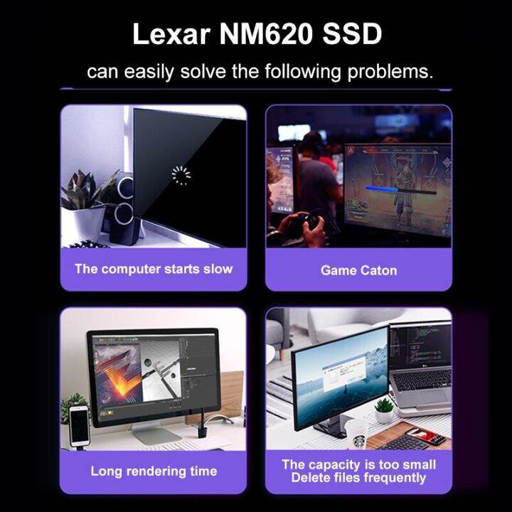 lexar-m2-ssd-nm620-nvme-ฮาร์ดดิสก์256gb-512gb-1tb-2tb-2280-pcie-3-0โซลิดสเตทไดรฟ์ภายในใหม่ฮาร์ดไดรฟ์-ssd-สำหรับแล็ปท็อป-pc-zlsfgh