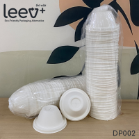 [ยกลัง 1,000 ชิ้น] ฝาโดม leev+ ขนาดมาตรฐาน 90 มม. ฝาแก้ว ฝาเครื่องดื่ม ฝากาแฟ ชานอ้อย ใส่หลอดได้ ใช้แล้วทิ้ง DP002X