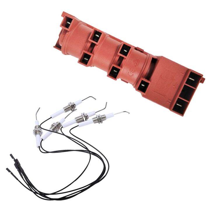 1 Pcs 220V Gas Stove Ac Pulse Igniter & 5 Pcs Ignition Part Plug