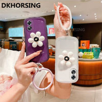 DKHORSING เคสสร้อยข้อมือแฟชั่น OPPO A78 5G กันกระแทกเคสโทรศัพท์ซิลิโคนนิ่มโปร่งใส OPPOA78พร้อมที่วางตั้งดอกไม้น่ารัก