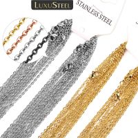 【CC】 LUXUSTEEL 10Pcs/Lot Chains 2mm/1mm O Rolo Cuban Necklace Pendant Jewelry Wholesale