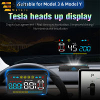 In Stock Car Hud Head-up Display Real-time Synchronization Speedometer Projector Windshield Intelligent System Compatible For Tesla【fast】