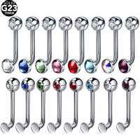 1PC Titanium Pussy Piercing Christina Vertical Hood Lip Piercings Crystal Gem Sexy Vagina Genital Piercing VCH Eyebrow Piercings