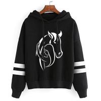 Autumn Hoodies Horse Print Female Multicolor Casual Fashion Sweatshirts 2022 New Womens Long Sleeve Clothing Cartoon Hoodies