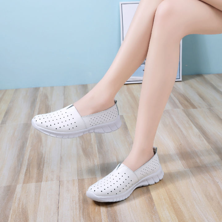 clarks-รองเท้าลำลองสตรี-step-allenasea-รองเท้าแตะไมโครไฟเบอร์สีขาว
