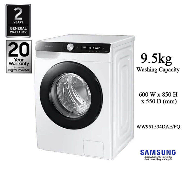[Free Installation] Samsung 9.5kg Front Load Washer WW95T534DAE/FQ with