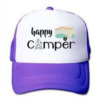 MDhat Happy Camperตาข่ายชายน่ารักTruckerหมวกเบสบอล