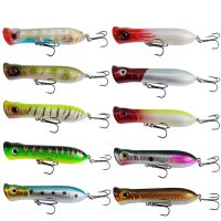 10pcs Artificial Bait Kit Floating Popper Fishing Lure Hard Bait 3D Fish Eyes Isca Artificial Lure Fishing Tackle 9.5cm 11.5g