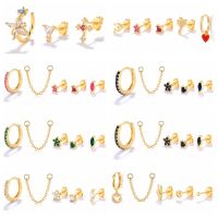 MC Exquisite 925 Sterling Silver Earrings 35pcs-Set Real S925 Piercing Ear Studs for Women Colorful Zircon 2022 Pendientes Set