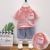 Boys Polo Shirt 2023 New Childrens Summer White Short-Sleeved T-Shirt Baby Fried Street Fashion Clothes T-Shirt 4 Years Old