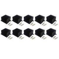 10Pcs 37mm Heatsink Kit 37MM x 37MM x 27MM Aluminium Heat Sink Cooler Heatsink for Mainboard/CPU/Vacuum Tube