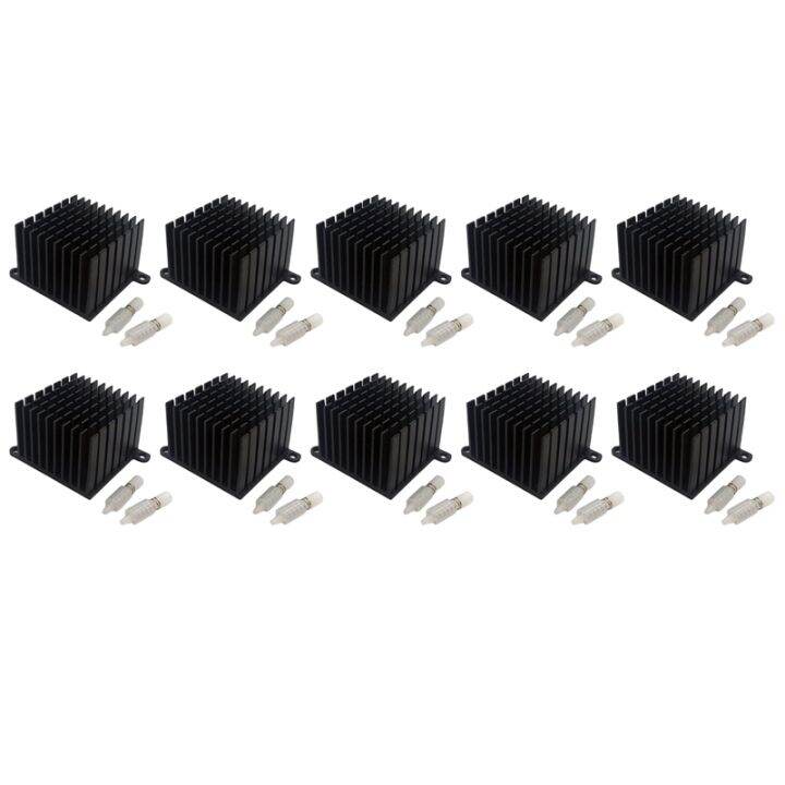 10Pcs 37mm Heatsink Kit 37MM x 37MM x 27MM Aluminium Heat Sink Cooler Heatsink for Mainboard/CPU