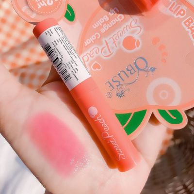 Obuse Sweet Peach Change Color Lip Balm OB-1430 โอบิ๊ว ลิปมันเปลี่ยนสีลูกพีช