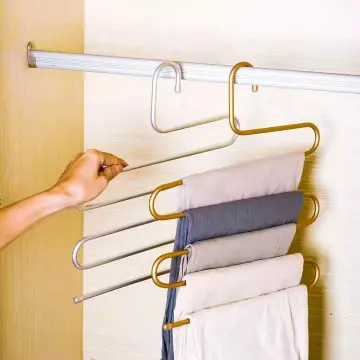 1pc Stainless Steel Pants Hanger,Trouser Rack Stainless Steel S Type  Multi-Layer Clothes Rack | SHEIN