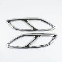 เงินเงินเงินแต่งรถส่วนคอปกตกแต่งกรอบทริมสำหรับ Mercedes Benz CLA Class W118 C118 2020ท่อไอเสียสติกเกอร์เครื่องประดับ