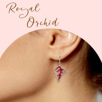 Royal Orchid  ต่างหูใบไม้ ต่างหูสีแดง ต่างหูใบสน ตุ้มหู ต่างหู