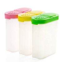 【cw】Condiment Container Double Lids White Condiment Jar Pepper Salt Sugar Seasoning Kitchen Gadget Accessory Plastic ！