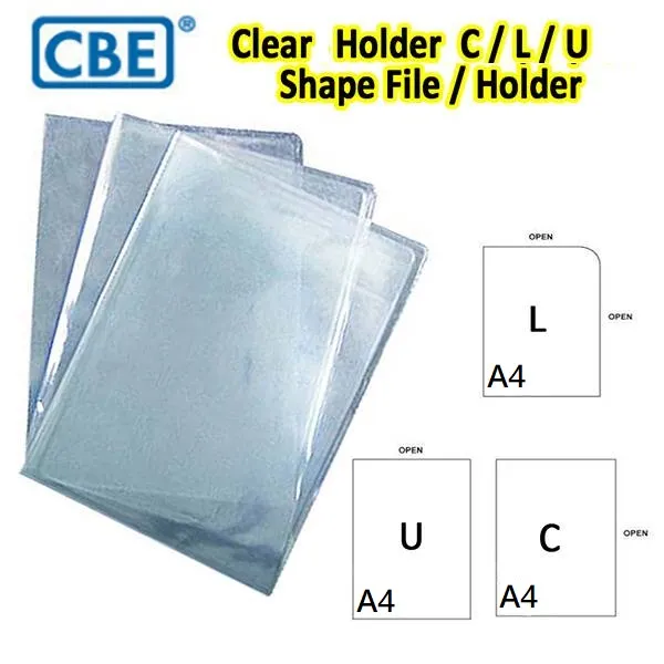 CBE A4 PVC Clear Transparent U shape 9102A, C Shape 9101A, L Shape ...