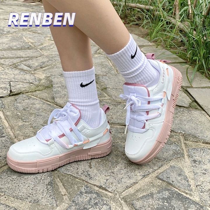 renben-ฮาราจูกุรองเท้าคริกเก็ตอเนกประสงค์รองเท้าแบนนักเรียนญี่ปุ่นและเกาหลี-v725