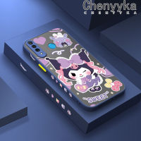 เคส Chenyyyka สำหรับ Huawei Nova4 Nova 4E P30 Lite เคสบางลายการ์ตูน Kuromi หวานมีน้ำค้างแข็งโปร่งใสแข็งขอบสี่เหลี่ยมกันกระแทกปลอกซิลิโคนคลุมทั้งหมดเคสนิ่ม