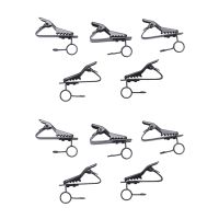 10 Pcs Ring Mini 7.5 mm Microphone Clip Holder Tie Clip Collar Clip Practical (Black)