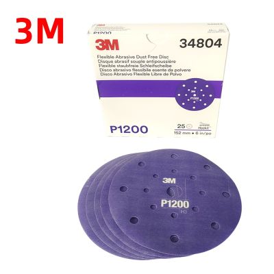 【CW】 6 Inch 150mm Soft Sandpaper 34804/34805 Car Polishing Grinding Disc Flocking 1200/1500 Grit Abrasive