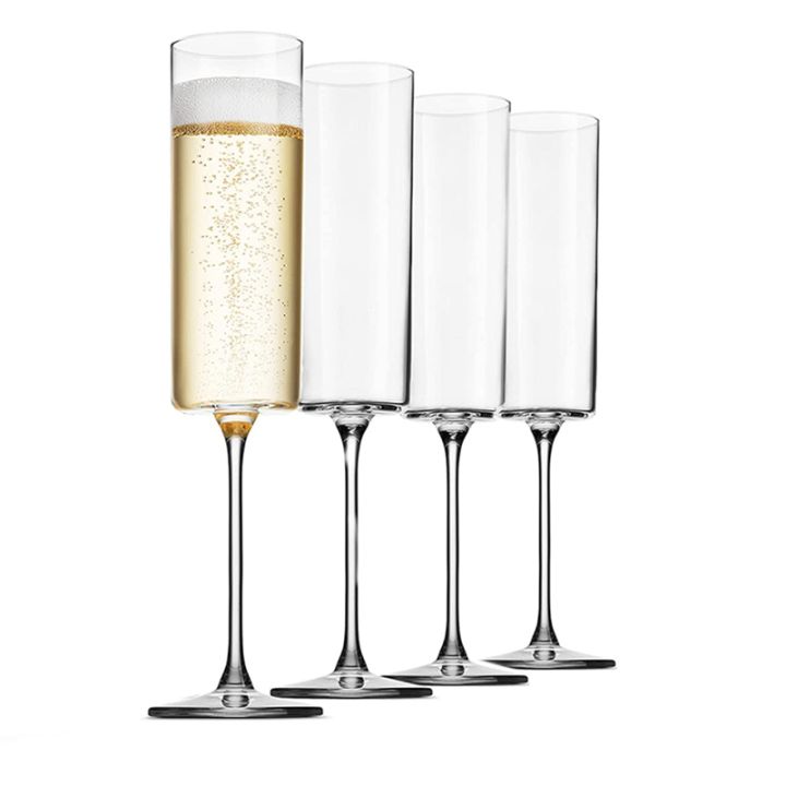 Premium Champagne Flutes Glasses [4 Pack] 7 Ounce Champagne Glasses 4pc  Set, 100% No-Lead Premium Sq…See more Premium Champagne Flutes Glasses [4