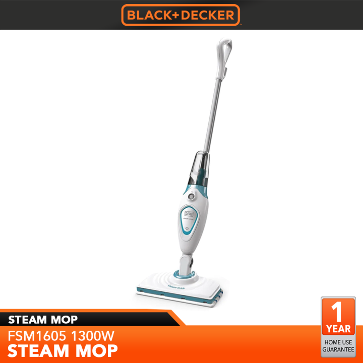 Black+Decker Steam Mop 1300W - White, FSM1605 - Anasia Shop