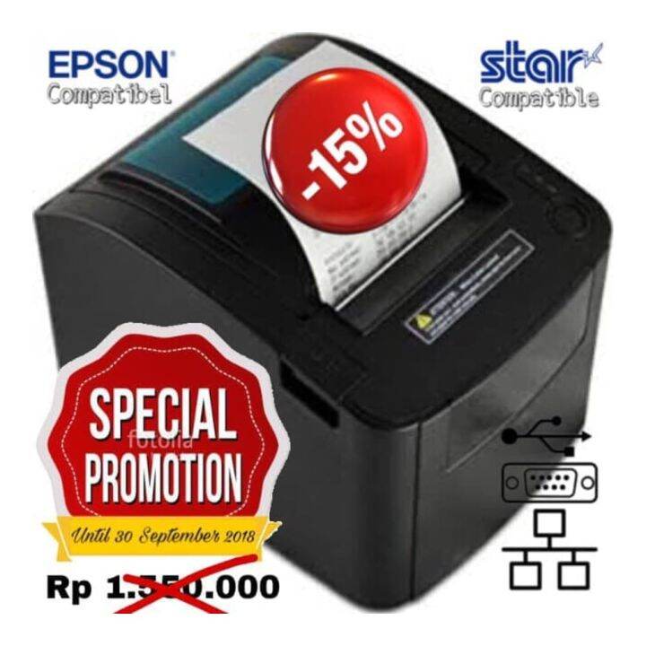 POS MINI PRINTER KASIR 80 MM THERMAL PANDA PRJ-80300II (USE) SPEED 300 ...